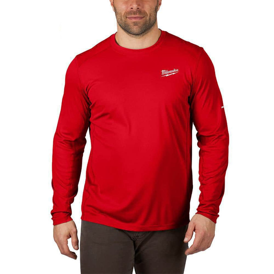 Milwaukee Men's WORKSKIN Medium Red Lightweight Performance Long-Sleeve T-Shirt