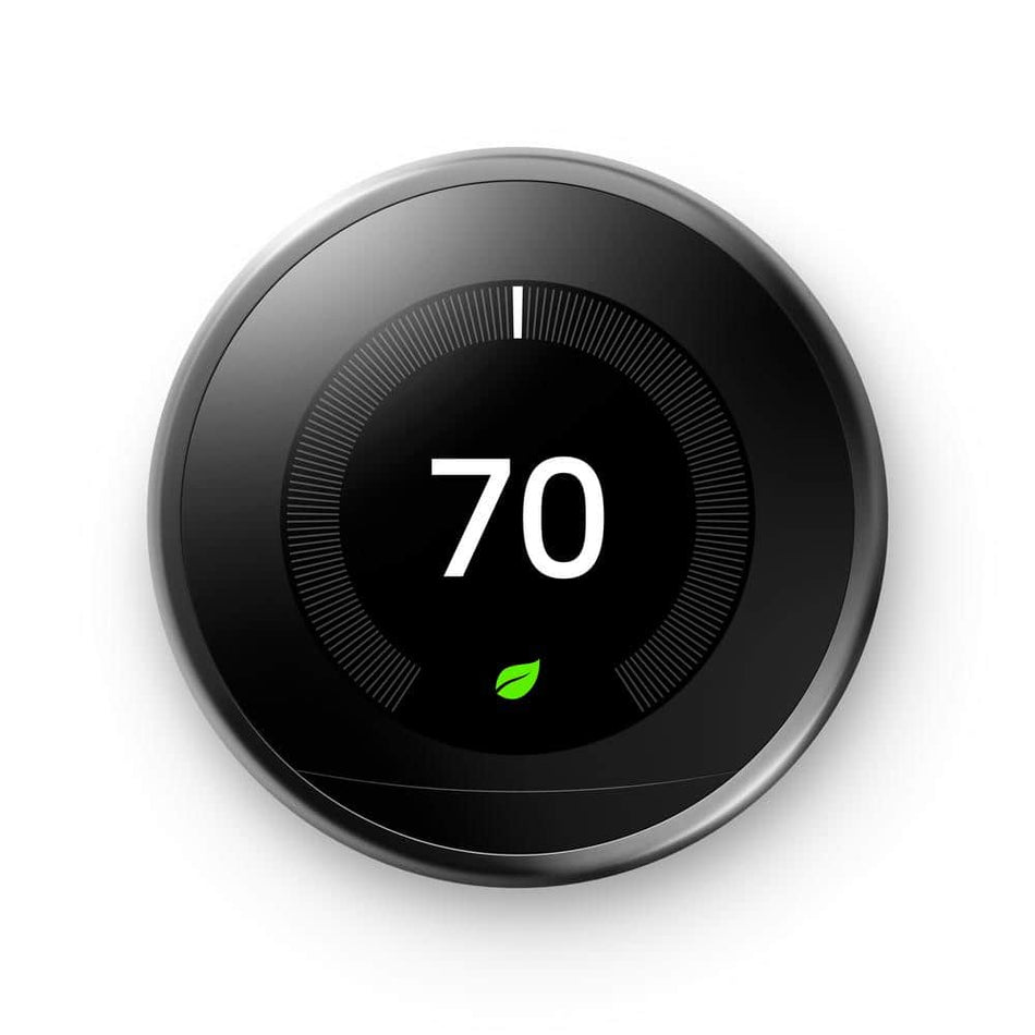 Google Nest Learning Thermostat - Smart Wi-Fi Thermostat - Mirror Black