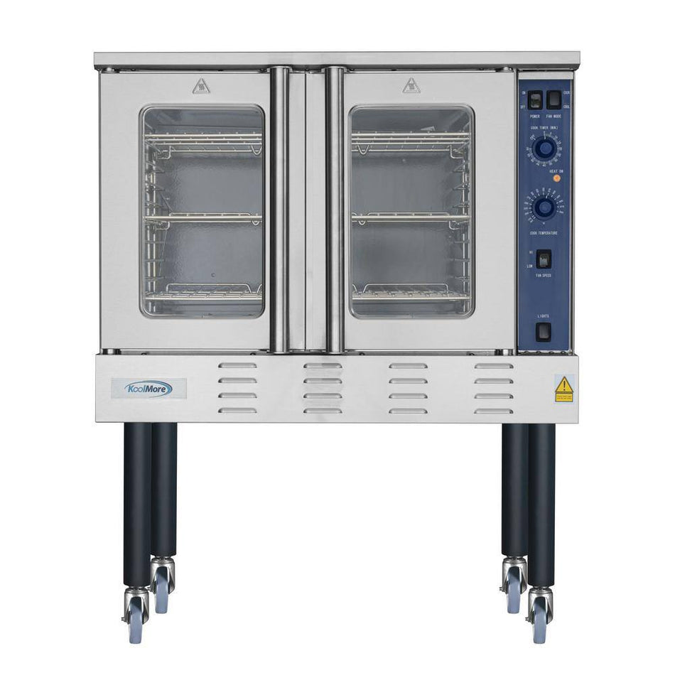 Koolmore Full Size Single Deck Commercial Natural Gas Convection Oven 54,000 BTU With Casters