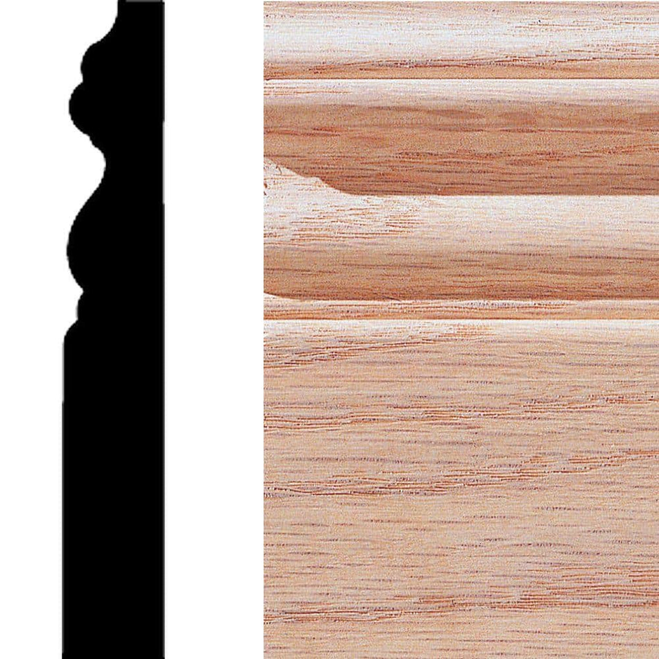 HOUSE OF FARA 5/8 in. x 4 in. x 8 ft. Oak Wood Baseboard Moulding