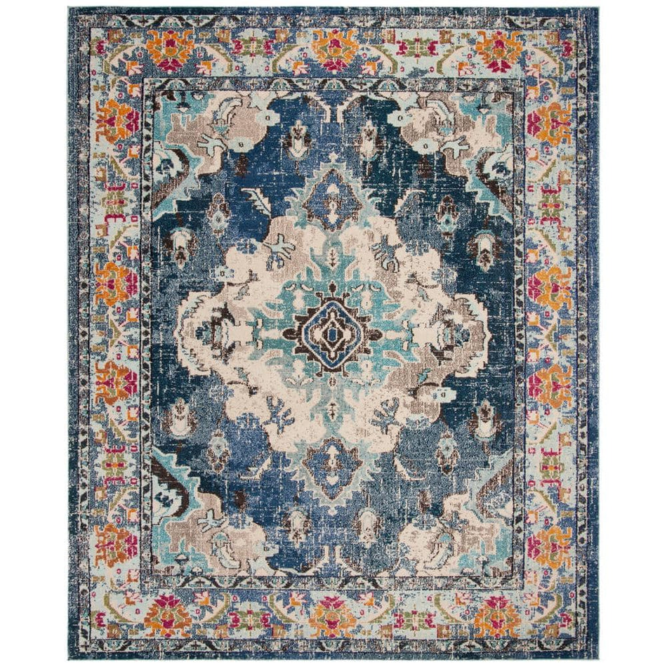 SAFAVIEH Monaco Navy/Light Blue 9 ft. x 12 ft. Border Area Rug