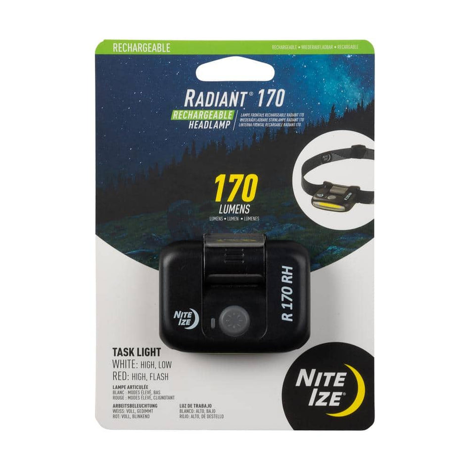 Nite Ize Radiant 170 Rechargeable Headlamp, Black