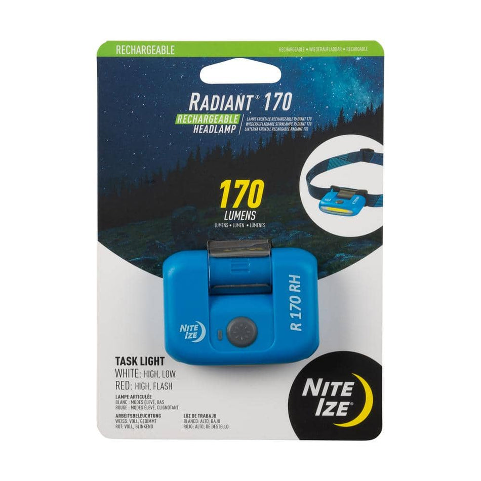 Nite Ize Radiant 170 Rechargeable Headlamp, Blue