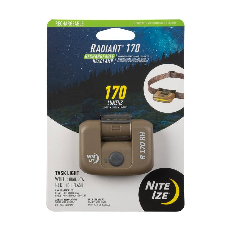 Nite Ize Radiant 170 Rechargeable Headlamp - Coyote