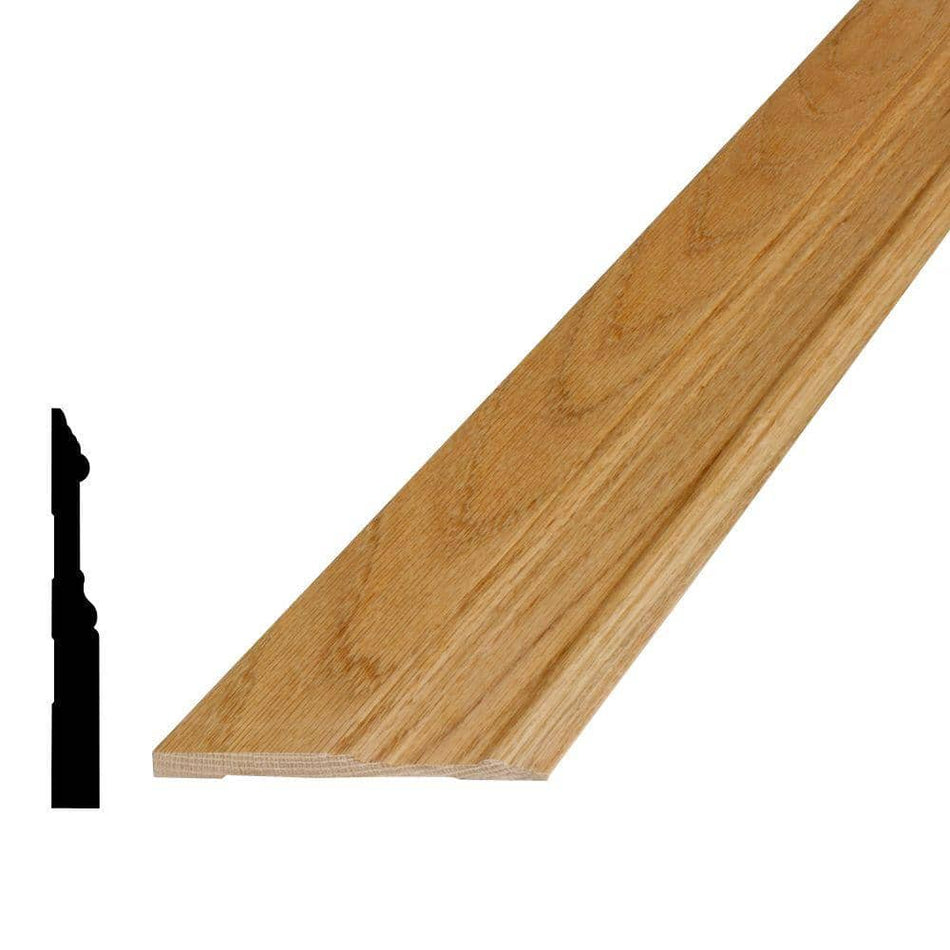 Alexandria Moulding 5/8 in. x 5-1/4 in. x 96 in. Oak Wood Baseboard Moulding