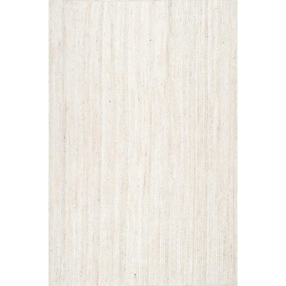 nuLOOM Rigo Chunky Loop Jute Off-White 8 ft. x 10 ft. Farmhouse Area Rug