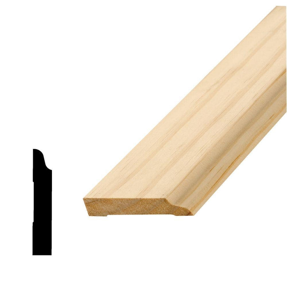 Alexandria Moulding WM 663 9/16 in. x 3-1/4 in. x 96 in. Pine Base Moulding