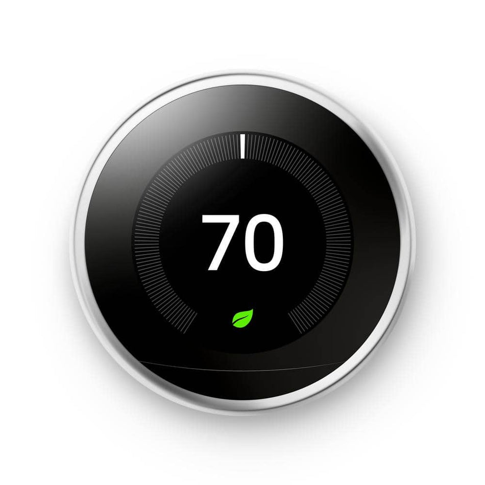 Google Nest Learning Thermostat - Smart Wi-Fi Thermostat - Polished Steel