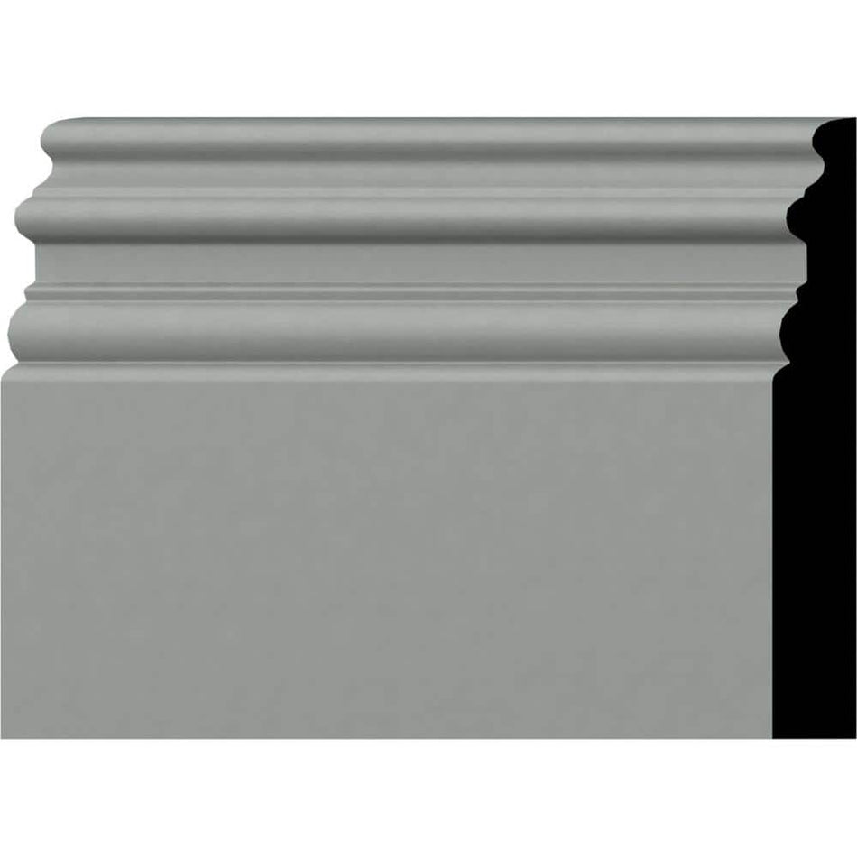 Ekena Millwork 1 in. x 7-3/8 in. x 94-1/2 in. Polyurethane Hillsborough Baseboard Moulding