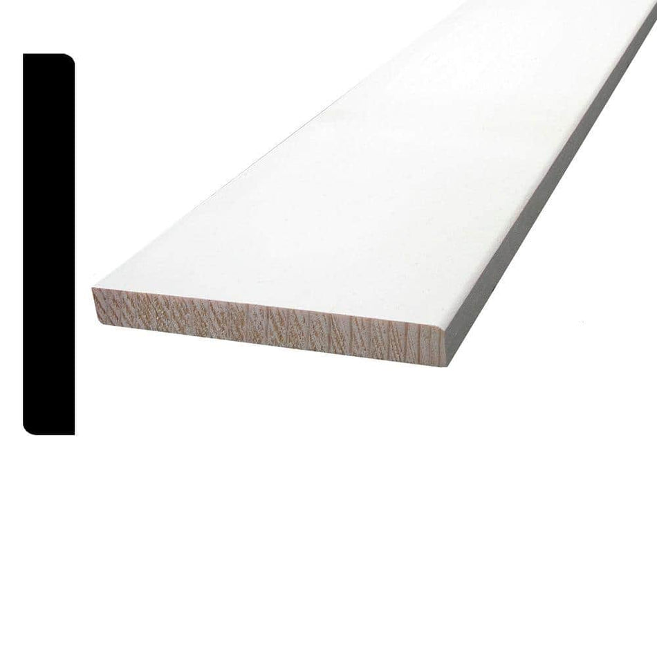 Alexandria Moulding 3112 7/16 in. x  3 1/4 in. x  96 in. Primed Finger Jointed Baseboard Moulding (1-Piece ? 8 Total Linear Feet)