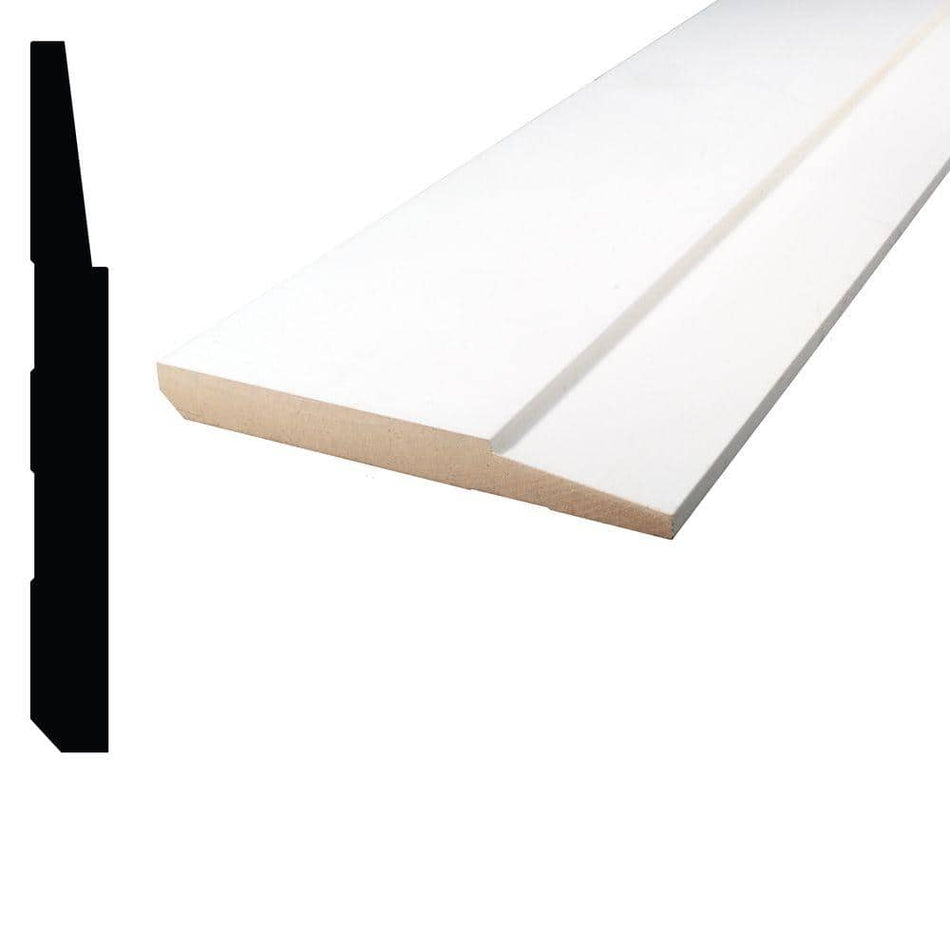 Alexandria Moulding 3533 5/8 in. x  5 1/2 in. x  96 in. Primed MDF Baseboard Moulding (1-Piece ? 8 Total Linear Feet)