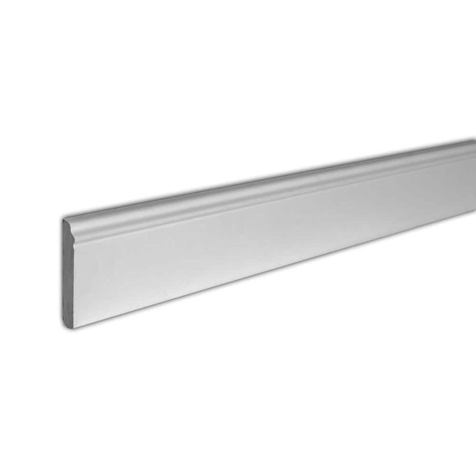 American Pro Decor WM 620 4 in. x 1/2 in. x 94-1/2 in. Polyurethane Base Moulding Pro Pack 31-1/2 LF (4-Pack)