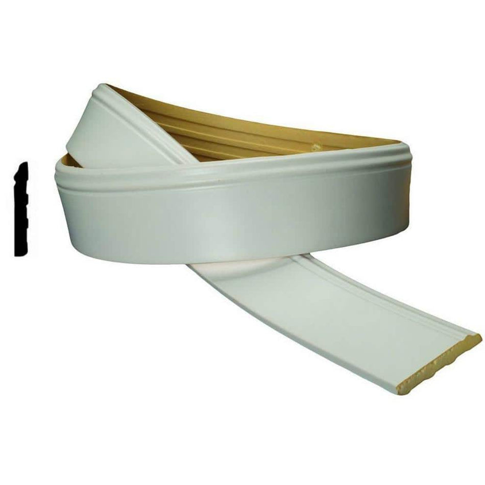 American Pro Decor WM 620 4 in. x 1/2 in. x 94-1/2 in. Flexible Polyurethane Base Moulding Pro Pack 15-1/2 LF (2-Pack)