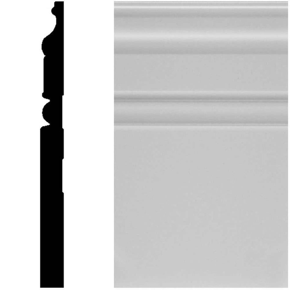 HOUSE OF FARA 8815 5/8 in. x  7 1/4 in. x  96 in. Primed MDF Baseboard Moulding (1-Piece ? 8 Total Linear Feet)