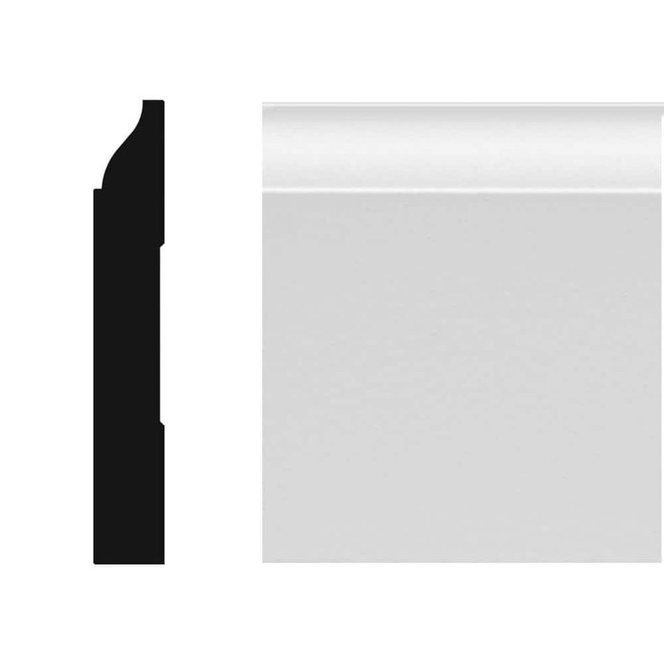 HOUSE OF FARA 8823 1/2 in. x 3-1/4 in. x 96 in. MDF Primed Baseboard Moulding