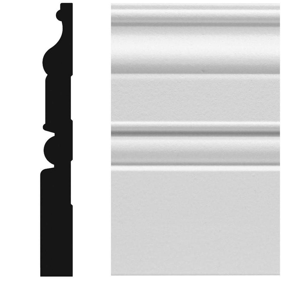 HOUSE OF FARA 8831 5/8 in. x  5 1/4 in. x  96 in. Colonial Primed MDF Baseboard Moulding (1-Piece ? 8 Total Linear Feet)