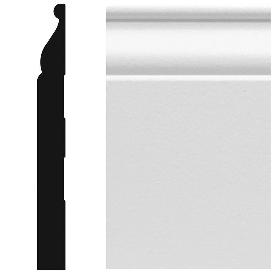 HOUSE OF FARA 8847 5/8 in. x 5-1/4 in. x 96 in. MDF Colonial Baseboard Moulding