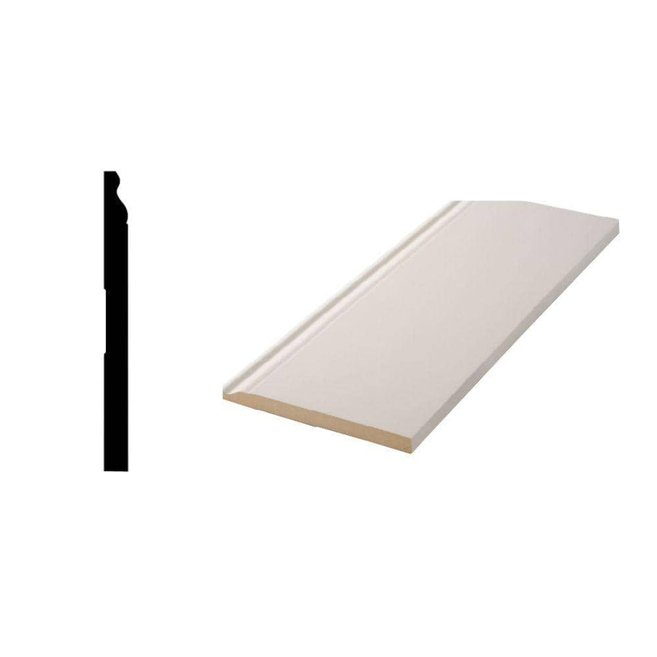 Woodgrain Millwork WG 1867 19/32 in. x 7-1/4 in. Primed MDF Baseboard Moulding