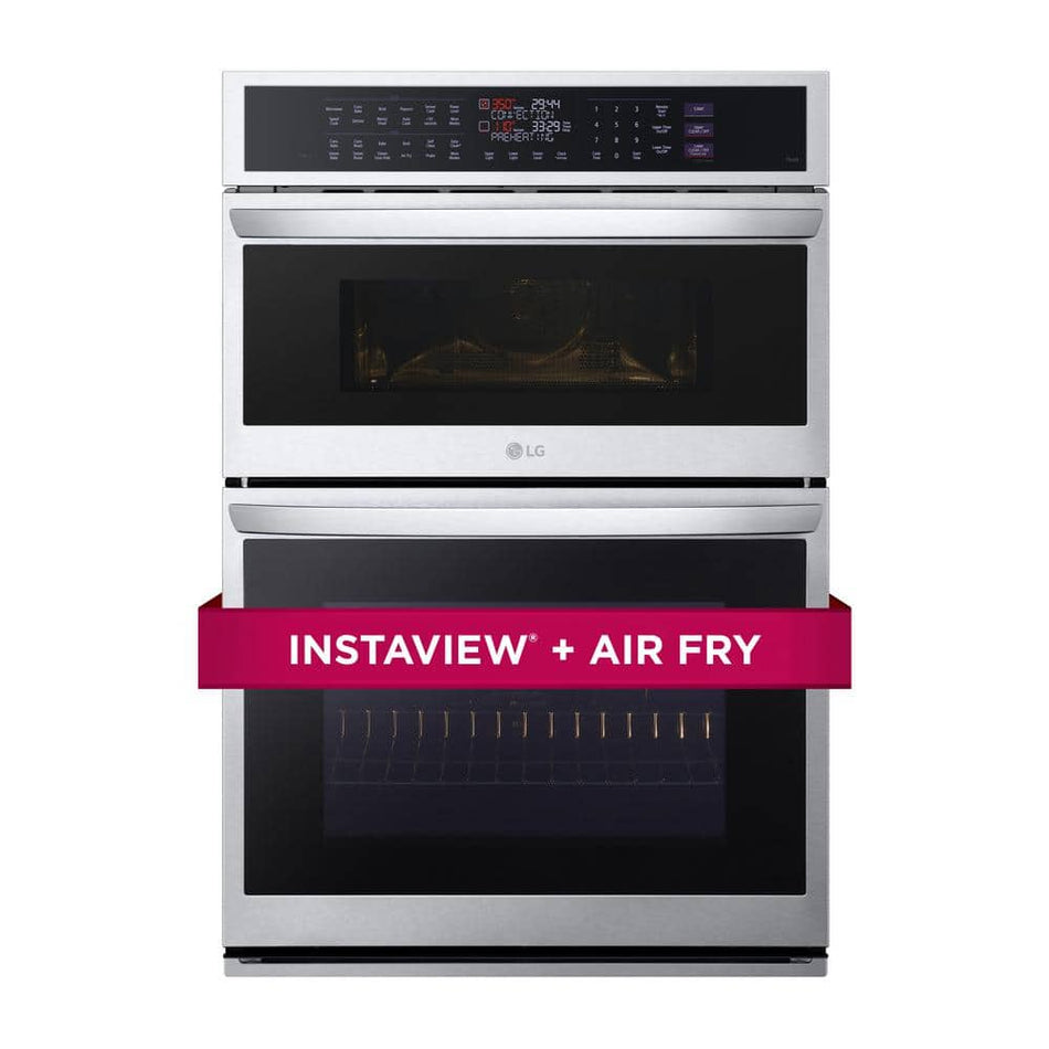 LG 6.4 cu. ft. Smart Combi Wall Oven with True Convection, InstaView, Air Fry Steam Sous Vide in PrintProof Stainless Steel