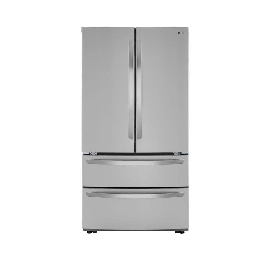 LG 23 cu. ft. 4-Door French Door Refrigerator with Internal Water Dispenser in PrintProof Stainless Steel, Counter Depth