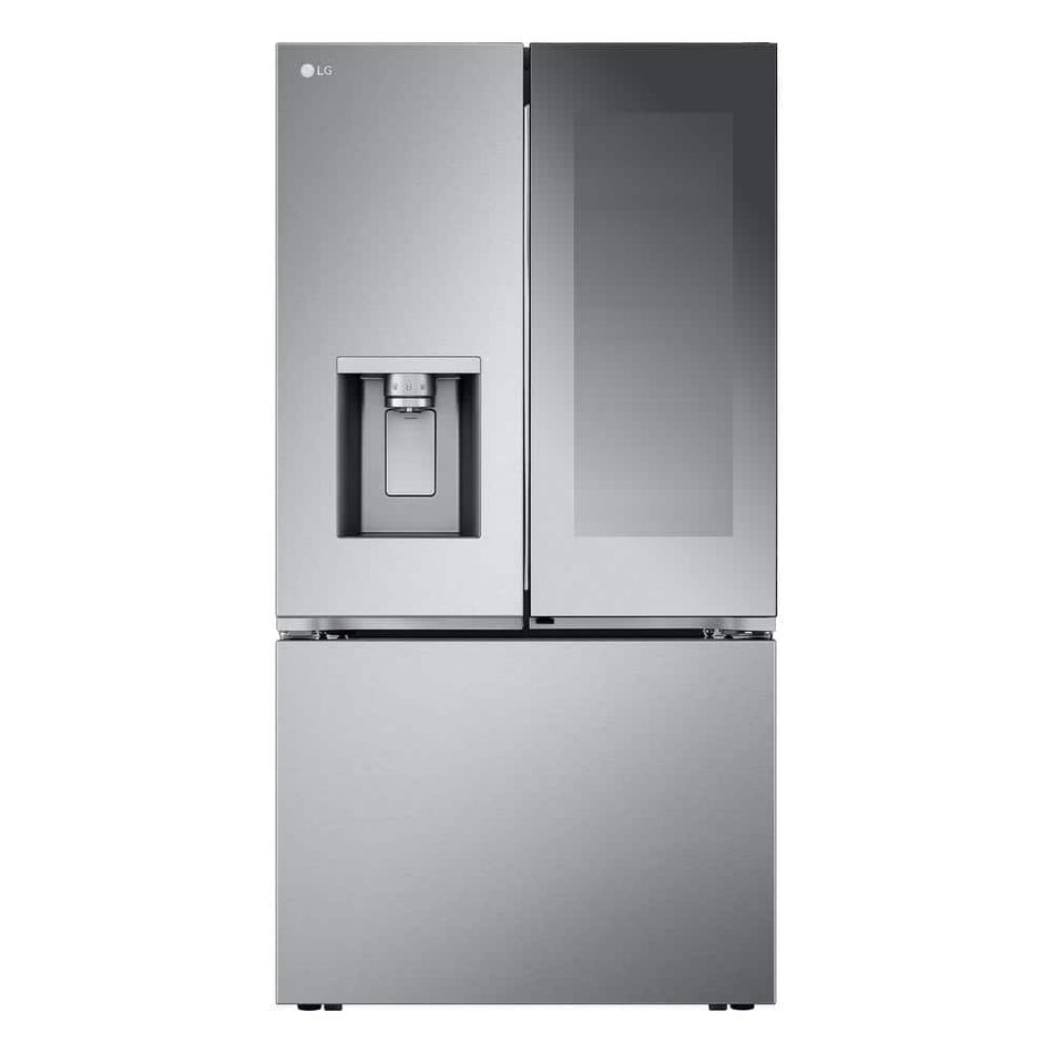 LG 31 cu. ft. Standard-Depth MAX French Door Refrigerator w/Mirrored Instaview & 4 types of ice, PrintProof Stainless Steel