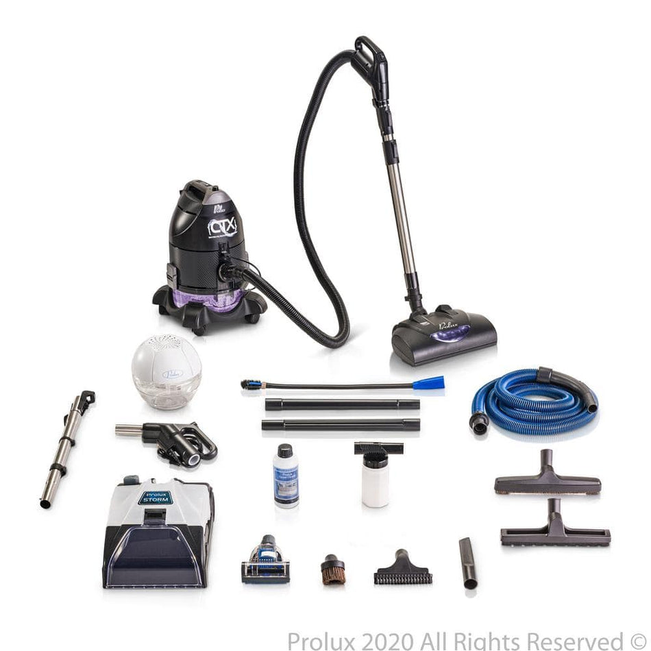 Prolux CTX Elite Bagless Corded Water Filtered MultiSurface Black Canister Vacuum with Storm Carpet Shampooer