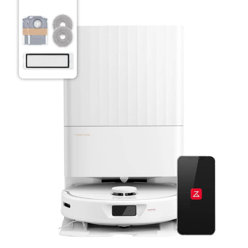 ROBOROCK Q Revo Robotic Vacuum and Mop with Smart Navigation, Self-Emptying, Self-Drying, Multisurface in White