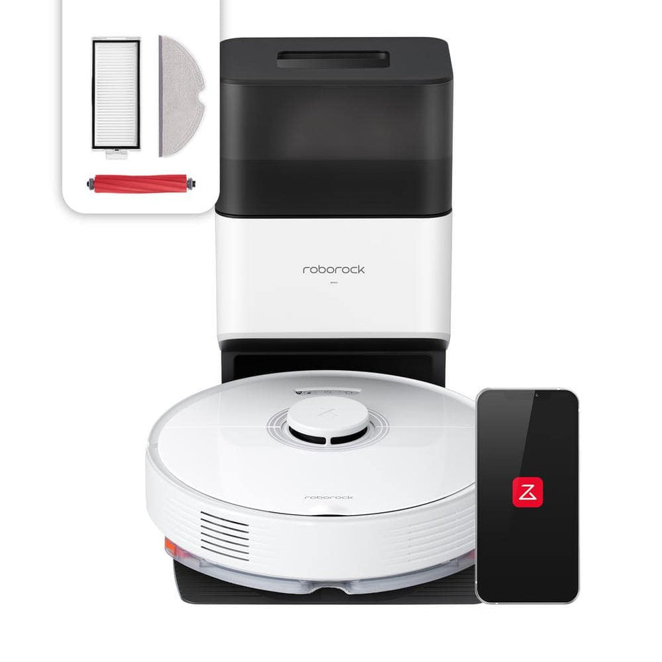 ROBOROCK Q7 Max Plus Robotic Vacuum and Mop with LIDAR Navigation, Auto-Empty Dock Pure, Washable Filter, Multisurface in White