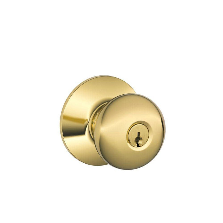 Schlage Plymouth Bright Brass Keyed Entry Door Knob