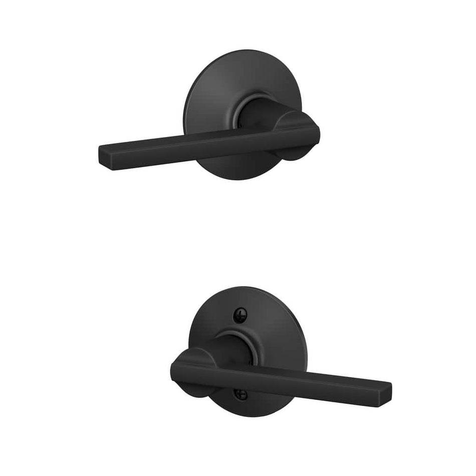 Schlage Latitude Matte Black Passage Hall/Closet Door handle