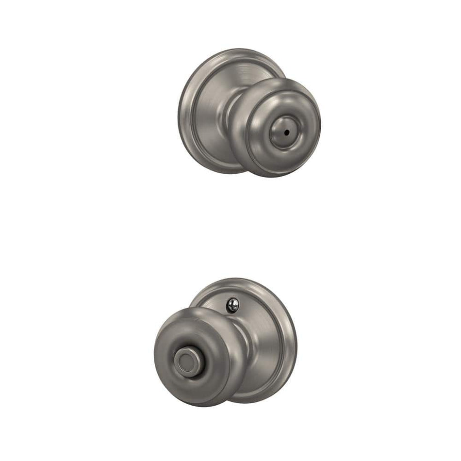 Schlage Georgian Satin Nickel Privacy Bed/Bath Door Knob