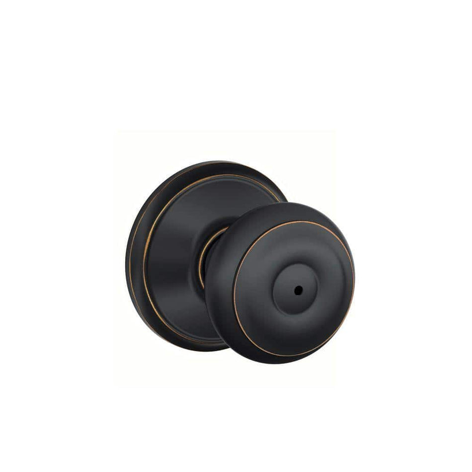 Schlage Georgian Aged Bronze Privacy Bed/Bath Door Knob