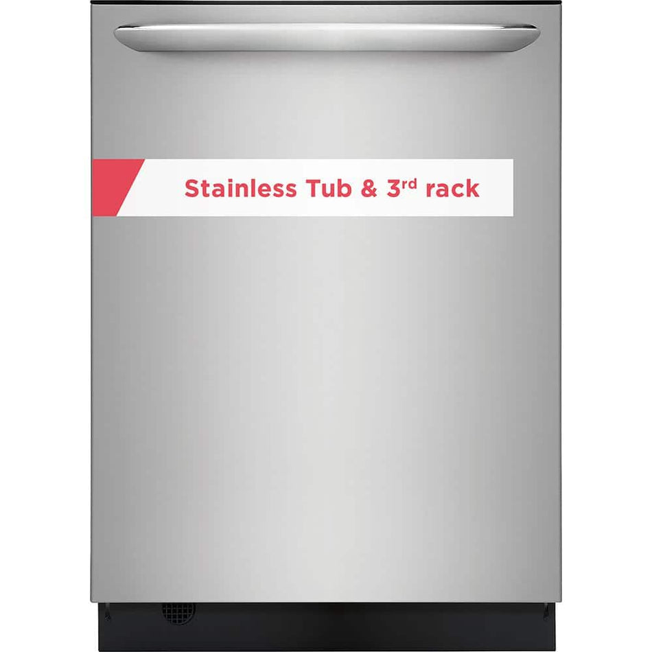 FRIGIDAIRE GALLERY 24 in. Smudge Proof Stainless Steel Top Control Built-In Tall Tub Dishwasher with Stainless Steel Tub, 49 dBA