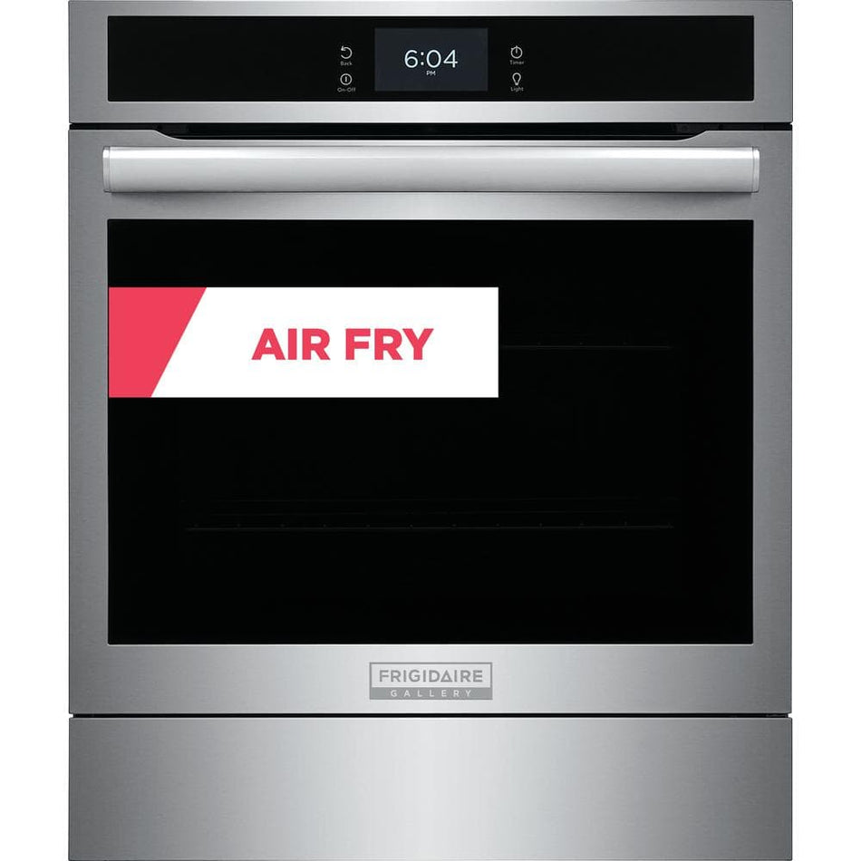 FRIGIDAIRE GALLERY 24 in. Single Electric Wall Oven Self-Cleaning with Air Fry, Steam Bake and True Convection in Stainless Steel