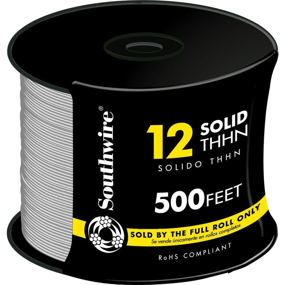 Southwire 500 ft. 12 White Solid CU THHN Wire