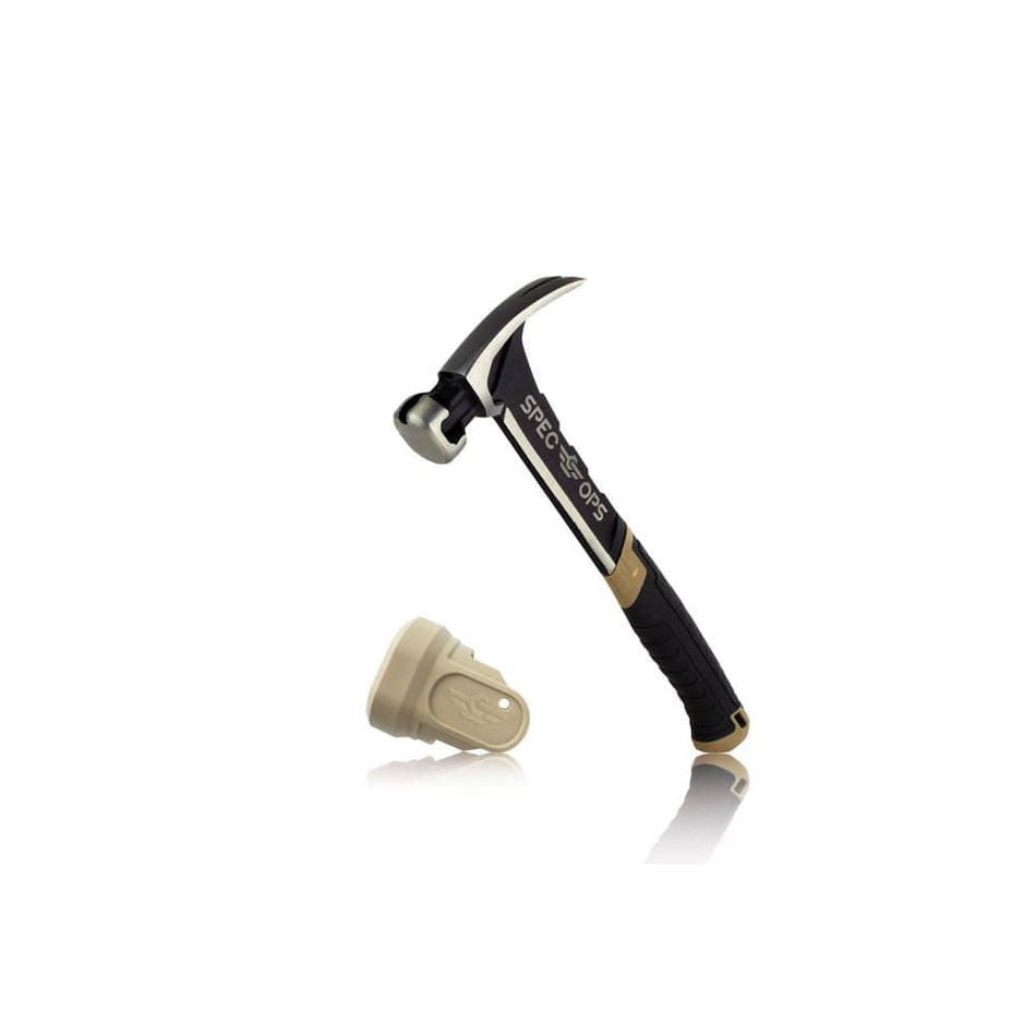 SPEC OPS 20 oz. Smooth Face Rip Claw Hammer with Soft Mallet Cap, Steel Handle