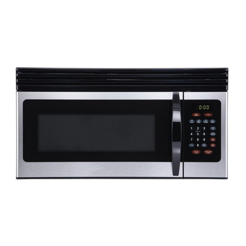 BLACK+DECKER 29.9 in. Width 1.6 cu. ft. Stainless Steel 1000-Watt Over-the-Range Microwave with Top Mount Air Recirculation Vent