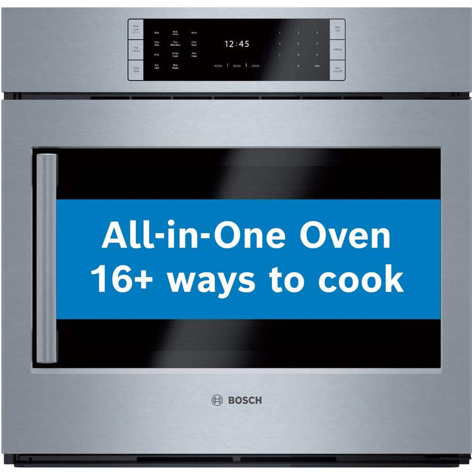 Bosch Benchmark Benchmark Series 30 in. Built-In Single Electric Convection Wall Oven in Stainless Steel w/ Right SideOpening Door