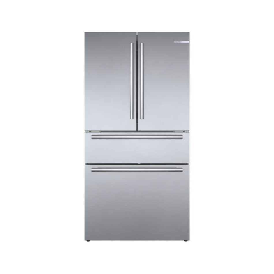 Bosch 800 Series 36 in. 21 cu ft Smart Counter Depth French Door Bar Handle Refrigerator in Stainless Steel with Ice and Water