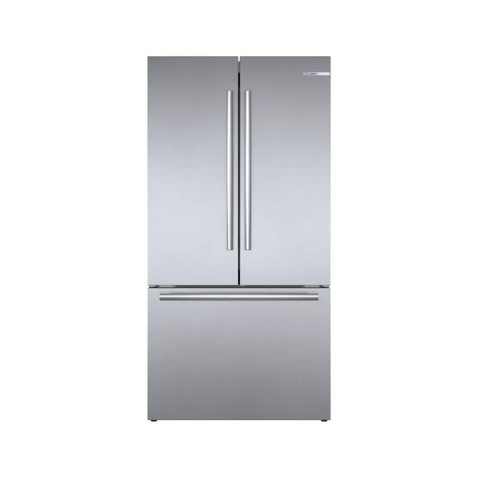 Bosch 800 Series 36 in. 21 cu ft Smart Counter Depth French Door Bottom Freezer Refrigerator in Stainless Steel w/ Ice & Water