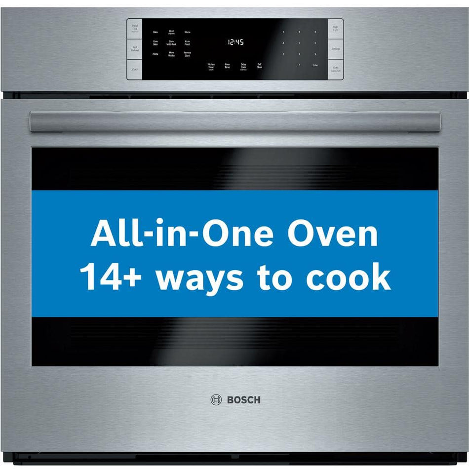 Bosch 800 Series 30 in. Built-In Smart Single Electric Wall Oven with European Convection and Self-Cleaning in Stainless Steel