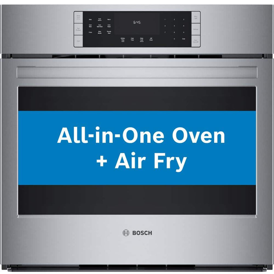 Bosch 800 Series 30 in. Built-In Smart Single Electric Convection Wall Oven with Air Fry and Self Cleaning in Stainless Steel