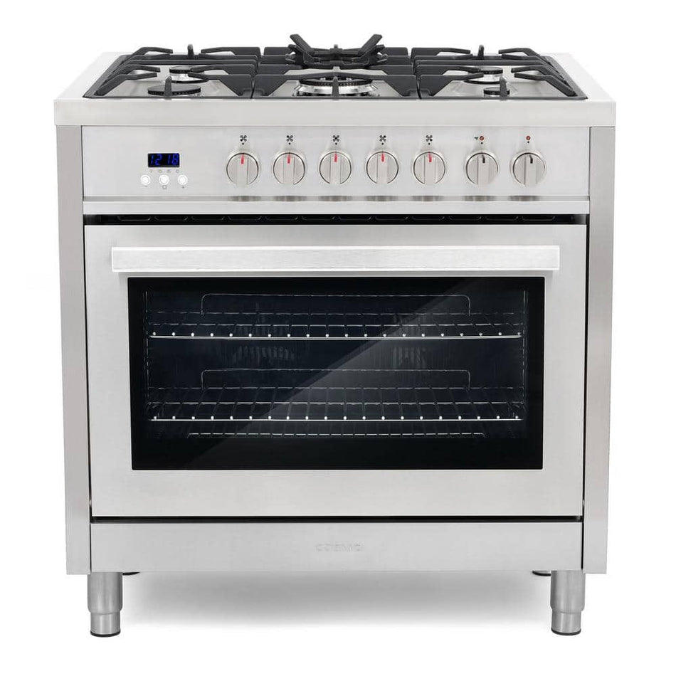 Cosmo Commercial-Style 36 in. 3.8 cu. ft. Single Oven Dual Fuel Range with 8 Function Convection Oven in Stainless Steel