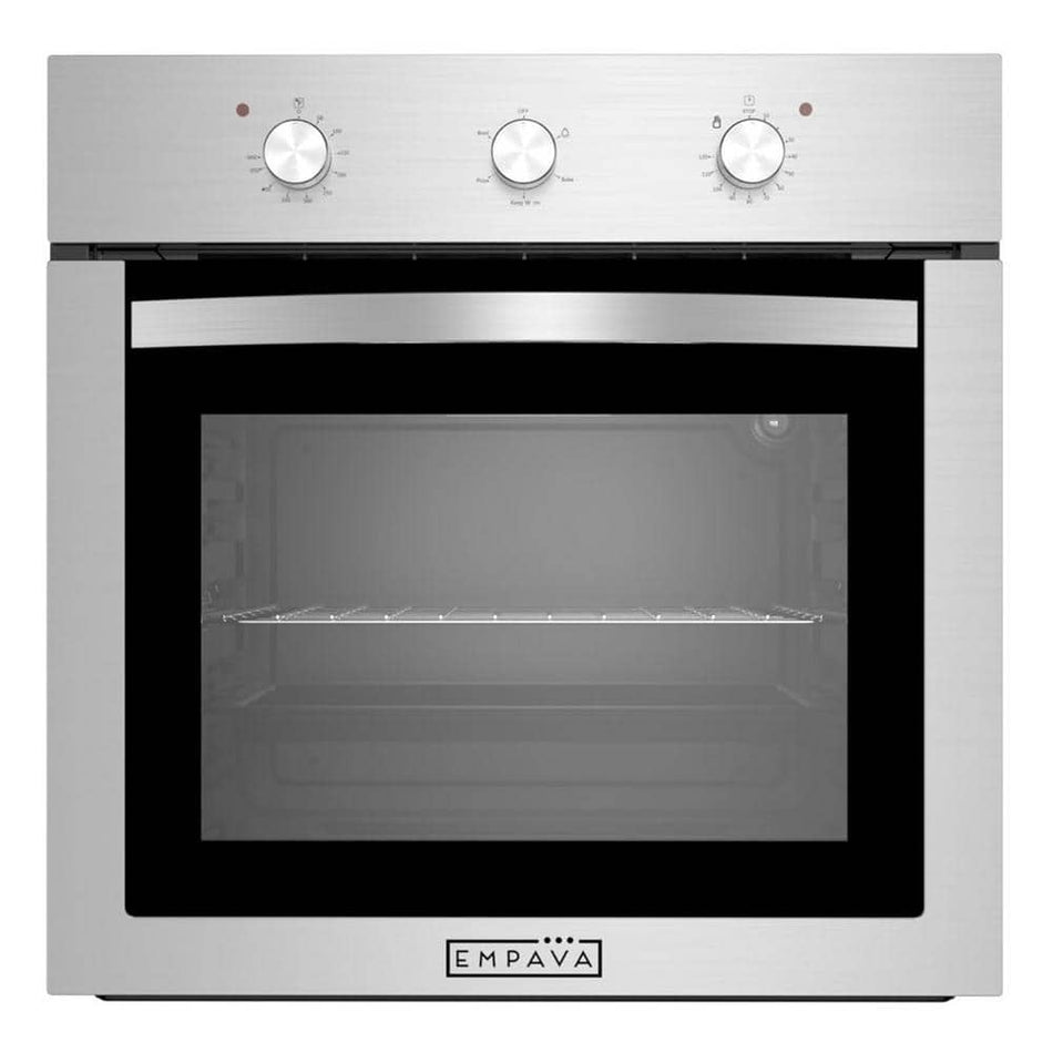 Empava 24 in. Single Electric Wall Oven with Knob Controls in Stainless Steel