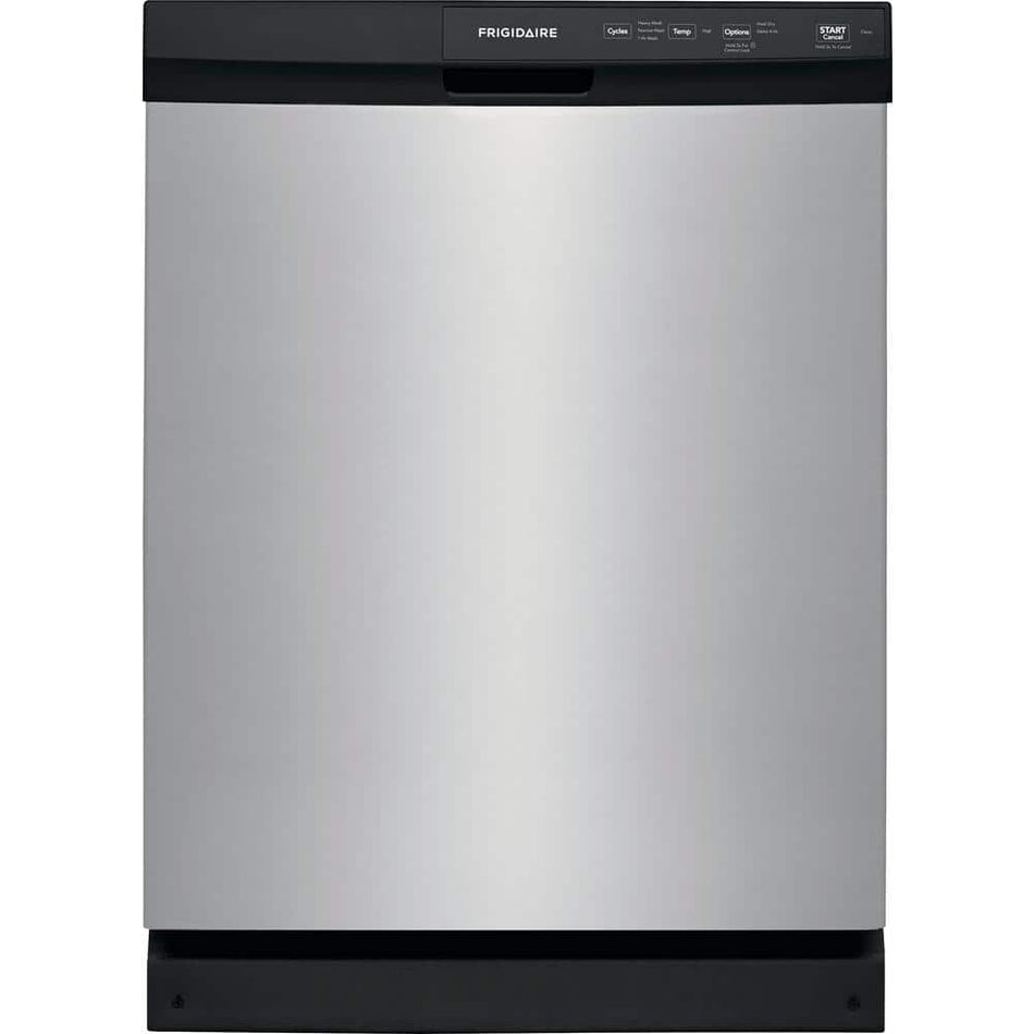 Frigidaire 24 In. in. Front Control Built-In Tall Tub Dishwasher in Stainless Steel with 3-Cycles, 55 dBA