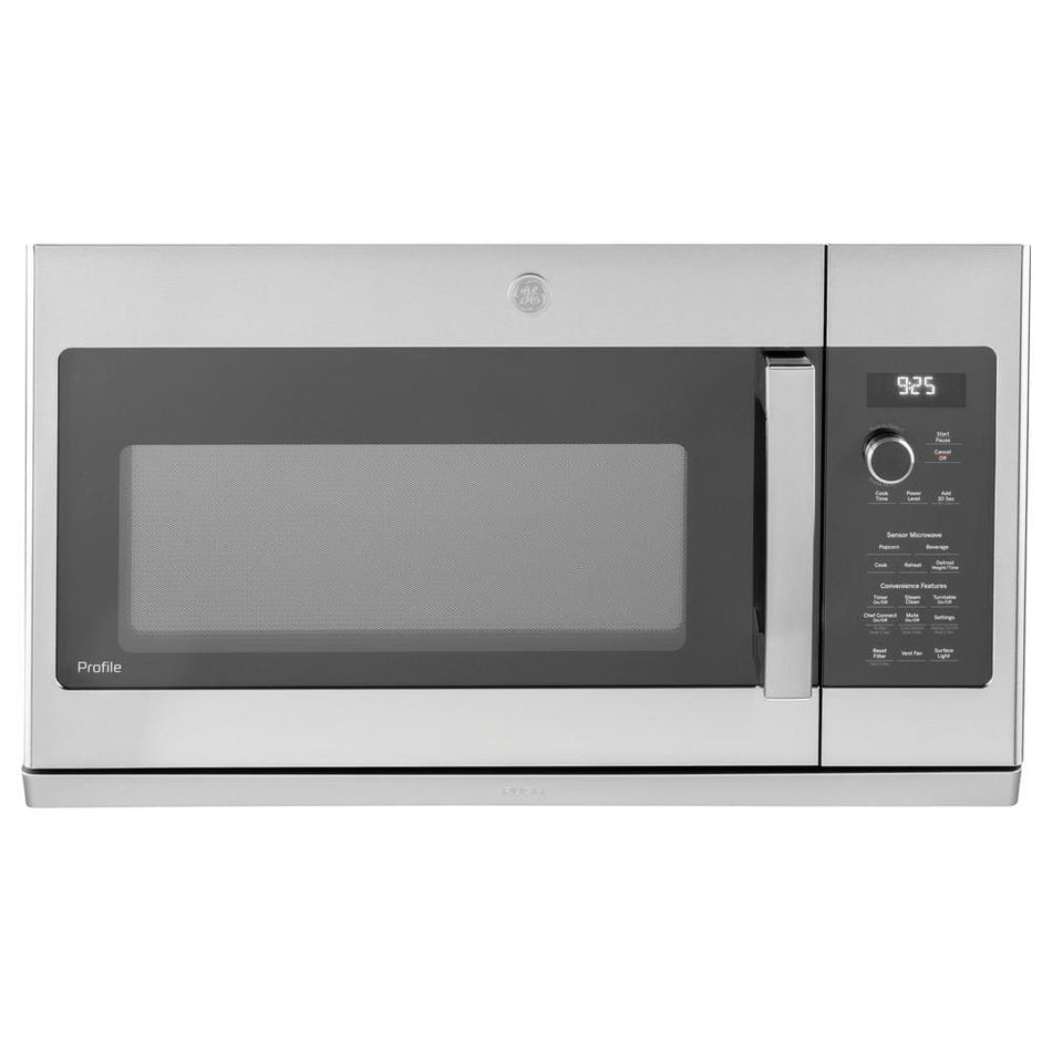 GE Profile 2.2 Cu. Ft. Over the Range Microwave in Stainless Steel with Extendable Slide-Out Vent