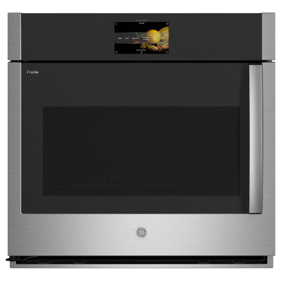 GE Profile Profile Smart 30 in. Single Electric Wall Oven with Left-Hand Side-Swing Doors and Convection in Stainless Steel