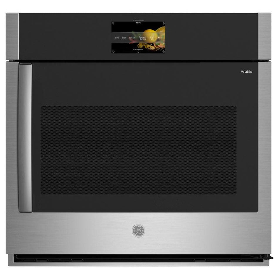 GE Profile Profile Smart 30 in. Single Electric Wall Oven with Right-Hand Side-Swing Doors and Convection in Stainless Steel