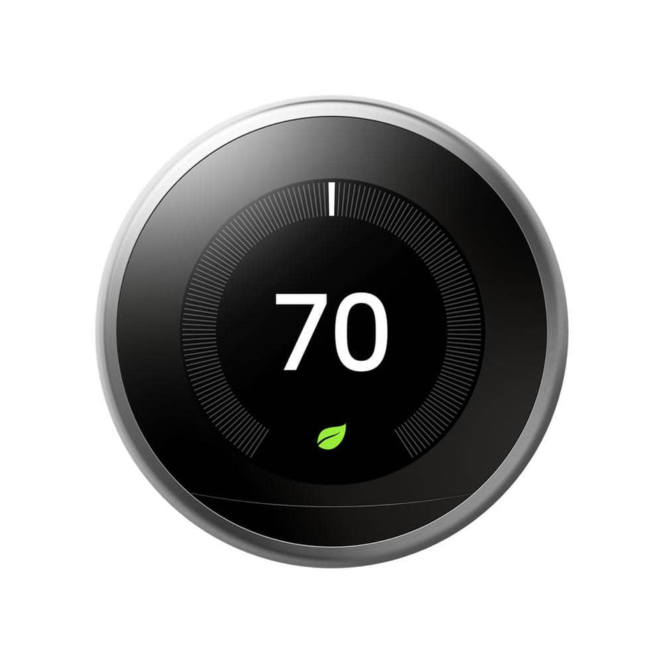 Google Nest Learning Thermostat - Smart Wi-Fi Thermostat - Stainless Steel