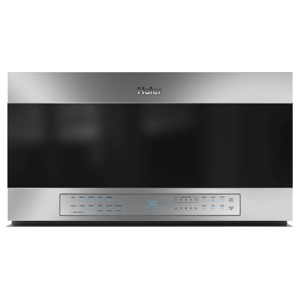 Haier 1.6 cu. ft. Smart Over the Range Microwave in Stainless Steel with Sensor Cooking